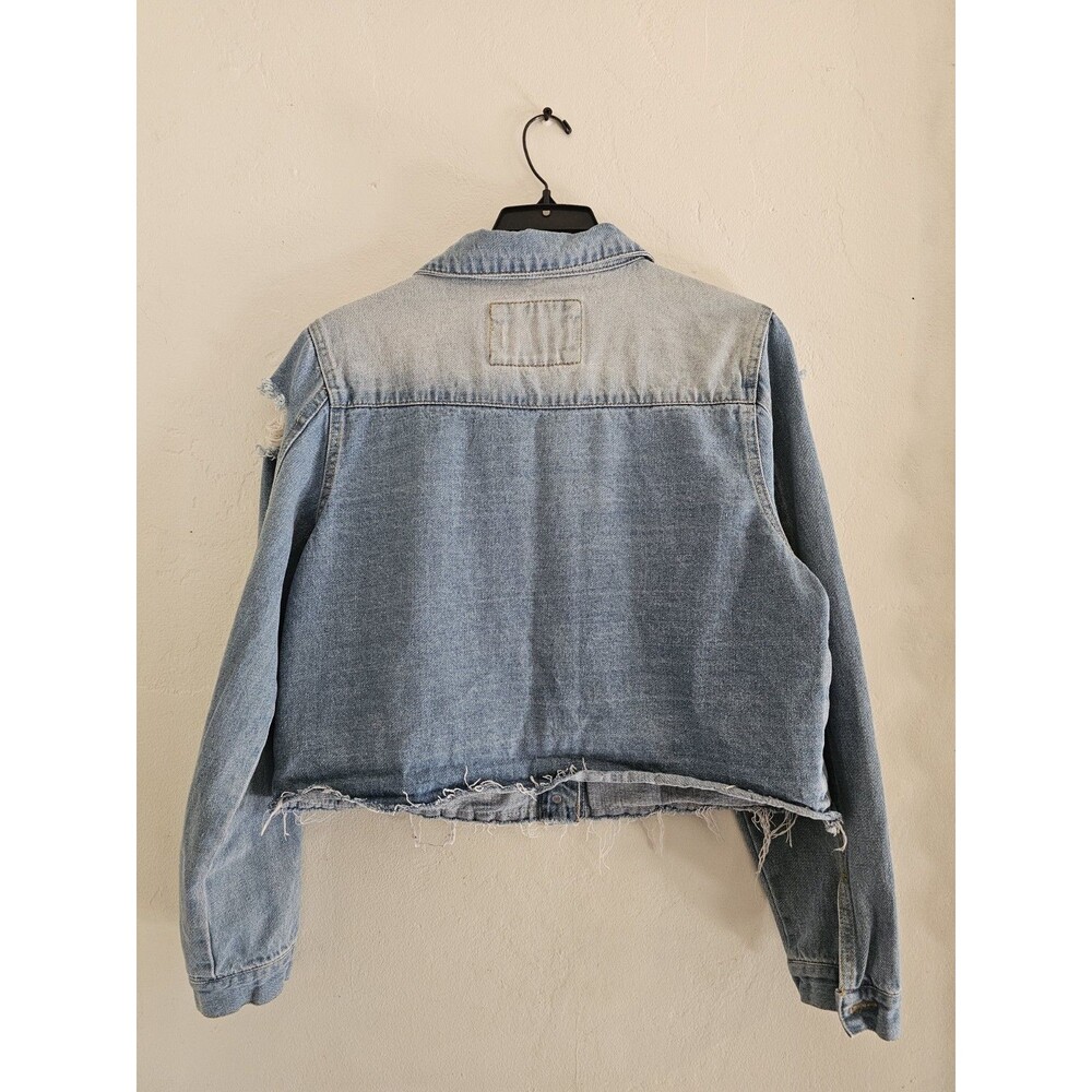 Between Us Distressed Denim Jacket Size 1X With Pockets - Picture 7 of 7